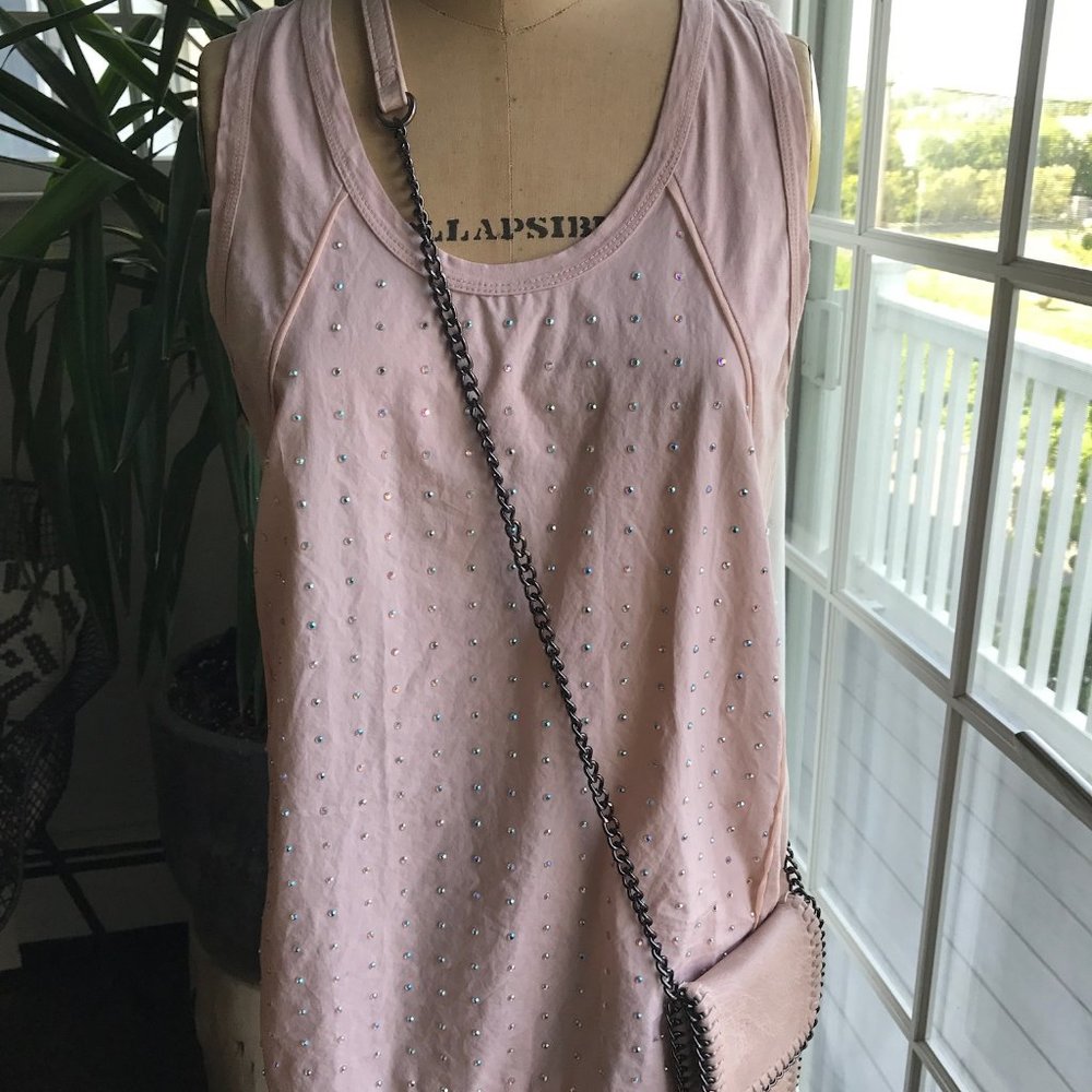 Cream Rhinestone Tank Top